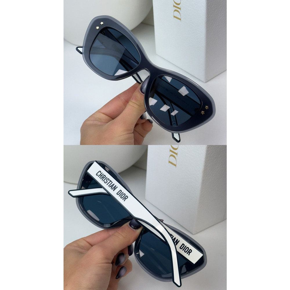NEW Dior Pacific B3U Logo Sunglasses Cat Eye Navy Blue - Picture 2 of 9